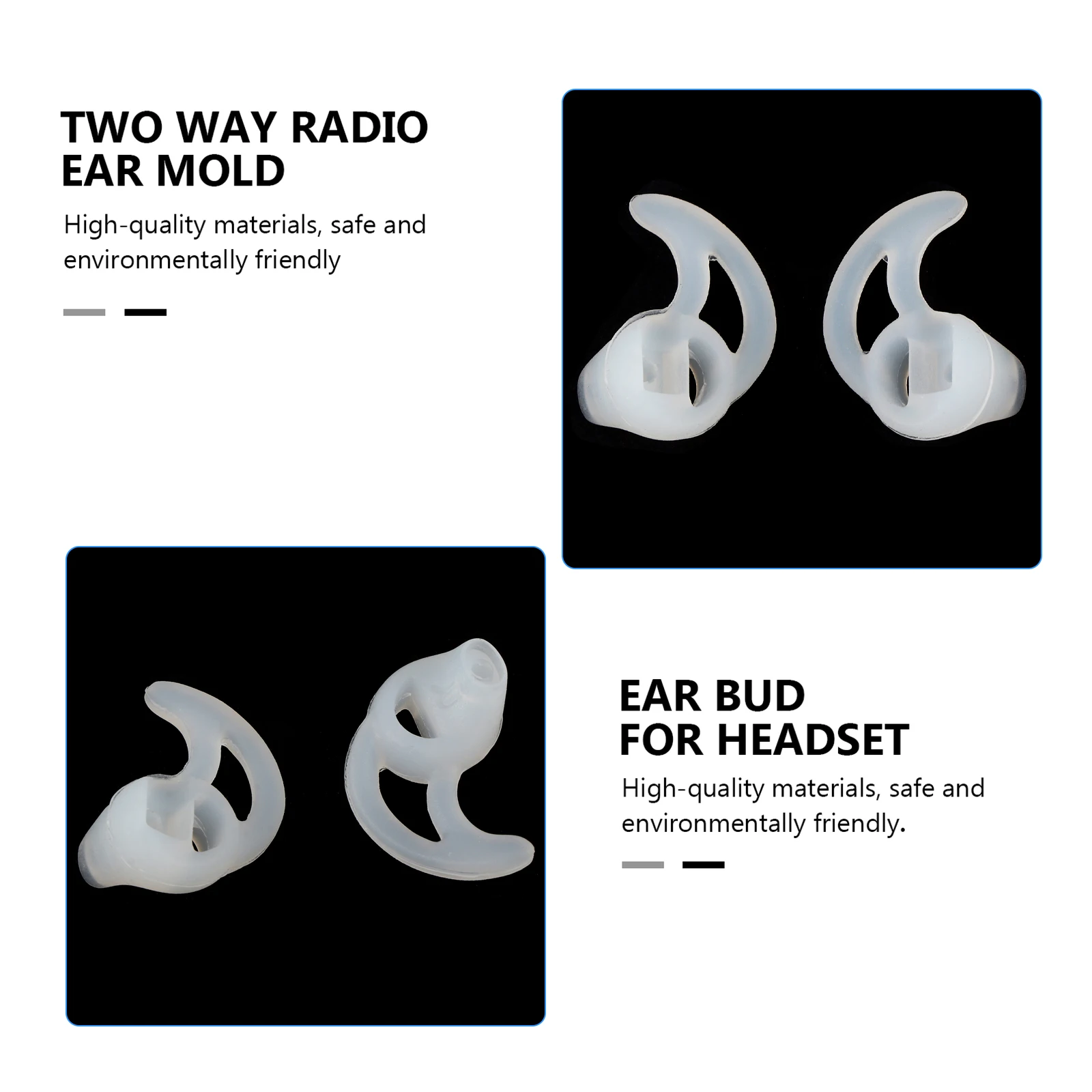 

Silicone Earplugs Replacement Tips Acoustic Mold Earbuds White Fin Molds Durable Comfortable Fit Radio Ear