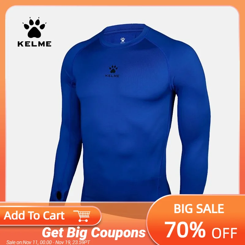 

Мужская футболка для бега KELME, спортивные колготки с длинными рукавами, тренировочный топ для фитнеса, эластичная Спортивная футболка, спортивная одежда 3881110