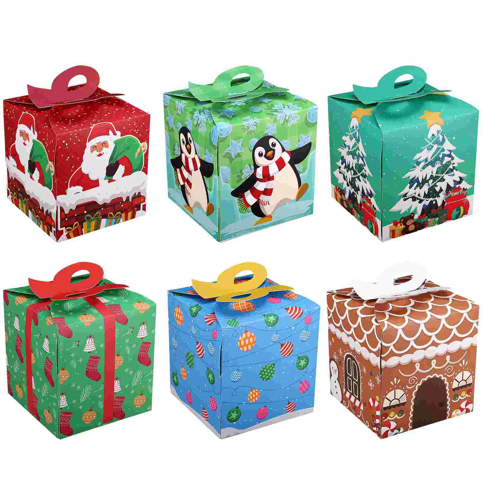 

Christmas Decor Cookie Boxes for Gift Giving Cardboard Containers Decorating Xmas Candy Goodie Paper