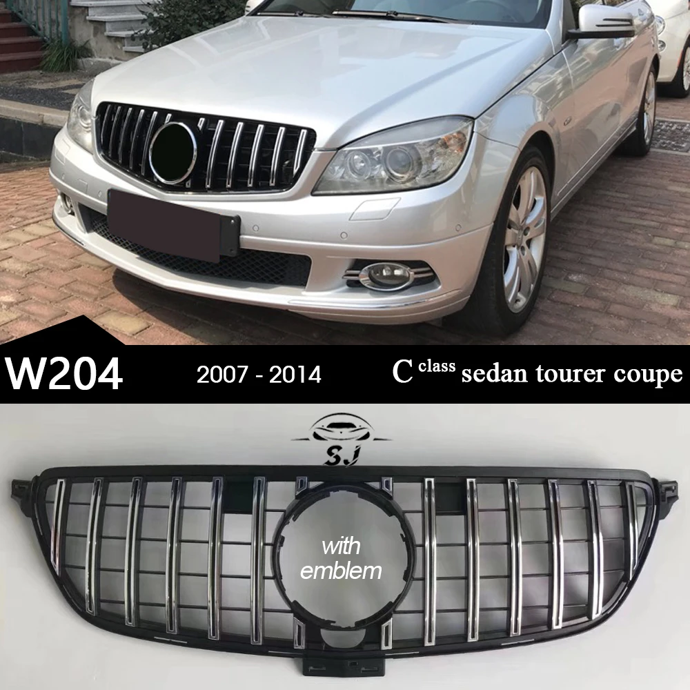 Panamericana GT Style Front Radiator Grille for Mercedes Benz C Class W204 S204 C204 2007 - 2014 C180 C200 C220 C280 C300 C350