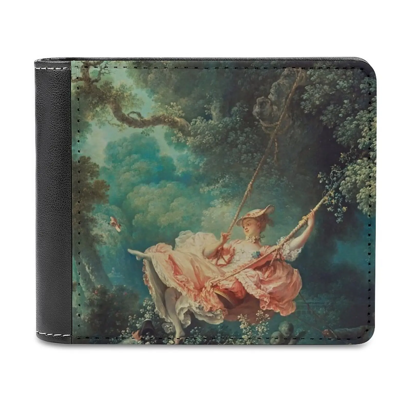 The Swing Painting-Jean-Honoré Fragonard Leather Wallet Men's Wallet Diy Personalized Purse Father'S Day Gift Swing Jean Honore