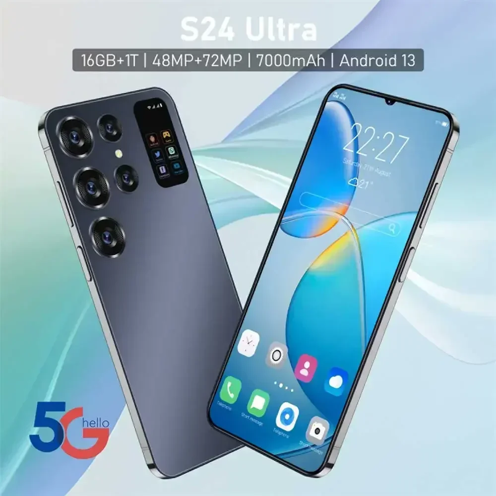 

2024 оригинальный смартфон S24 Ultra, глобальная версия, телефон, Snapdragon 8 Gen, распознавание лица, 16 ГБ + 1 ТБ, две SIM-карты, Android 13, 7000 мАч