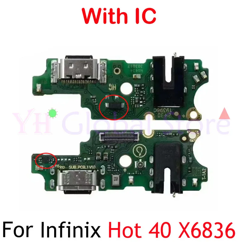 Org For Infinix Hot 40 X6836 / 40 Pro X6837 / 40i X6528 USB Charging Board Dock Port Flex Cable Repair Parts