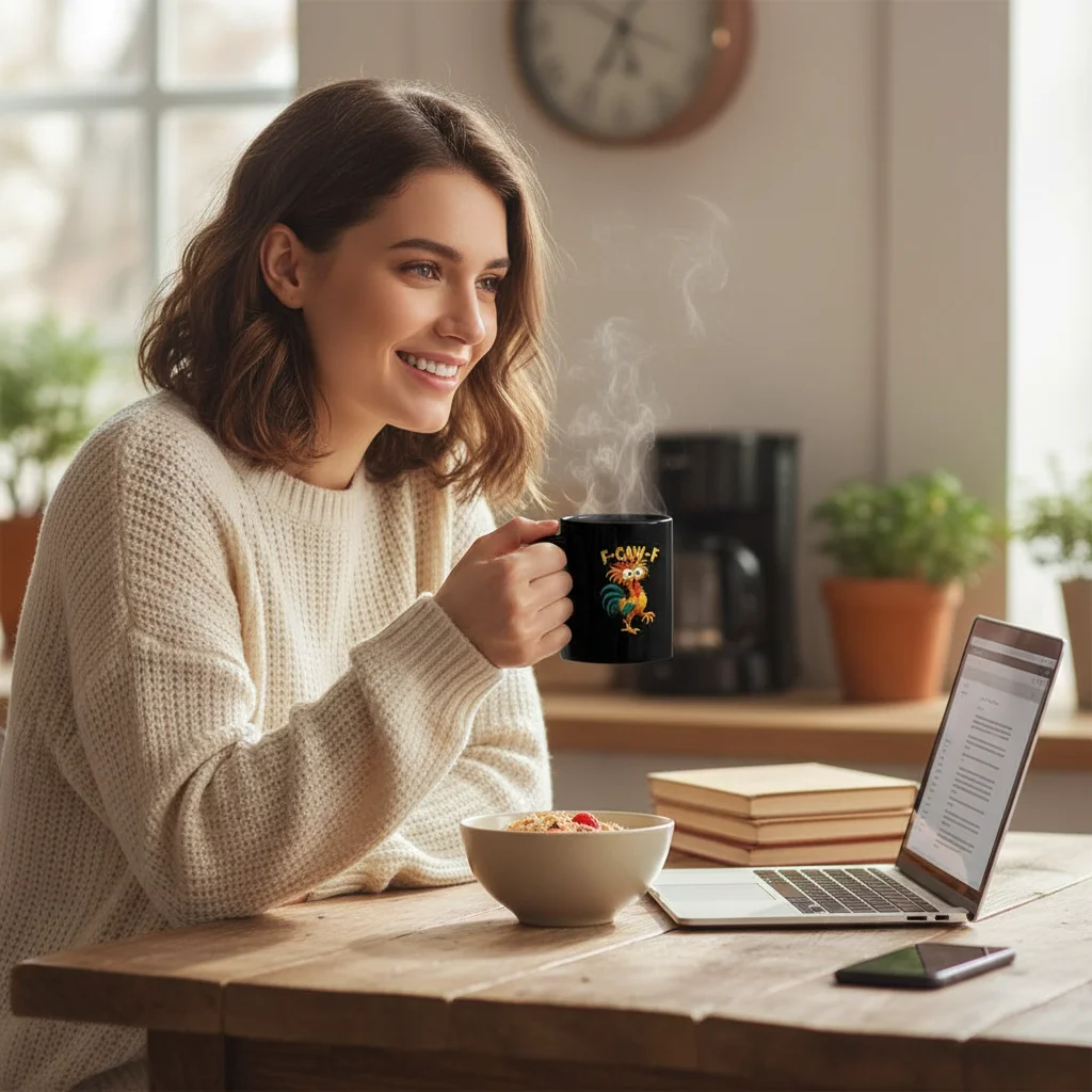 

Funny F-Caw-F Chicken FCAWF Mug Fun Tea Cup Gift For Women Men Chicken Style Mug Ceramic Hot Coffee Cup Ceramic Farmhouse Cup