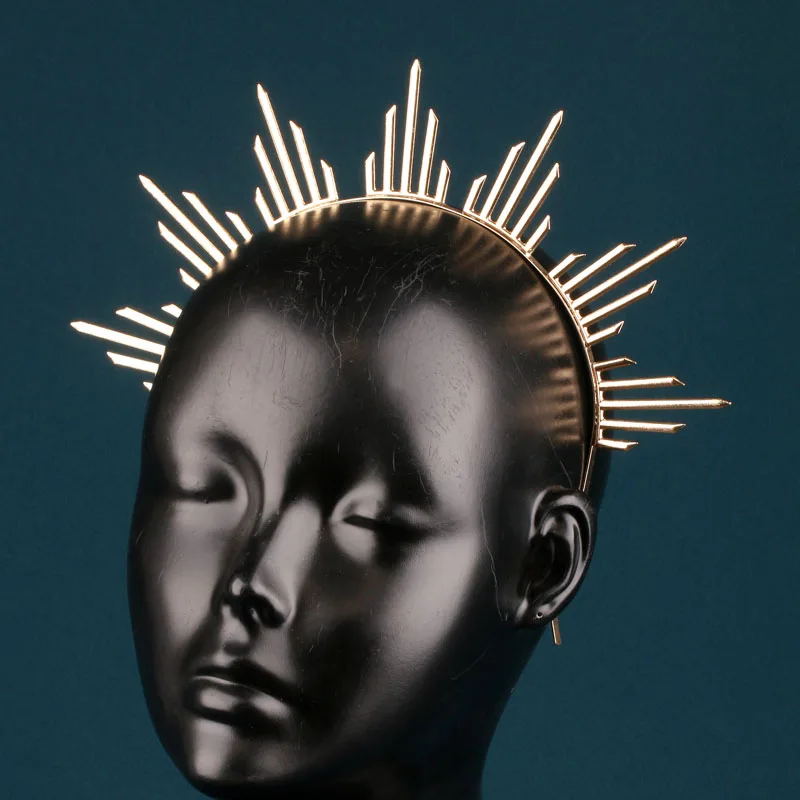

European and American Goddess Style Halo Headband, Women's Fashion Runway Simple & Exaggerated Elegant Metal Head Hoop, Banquet
