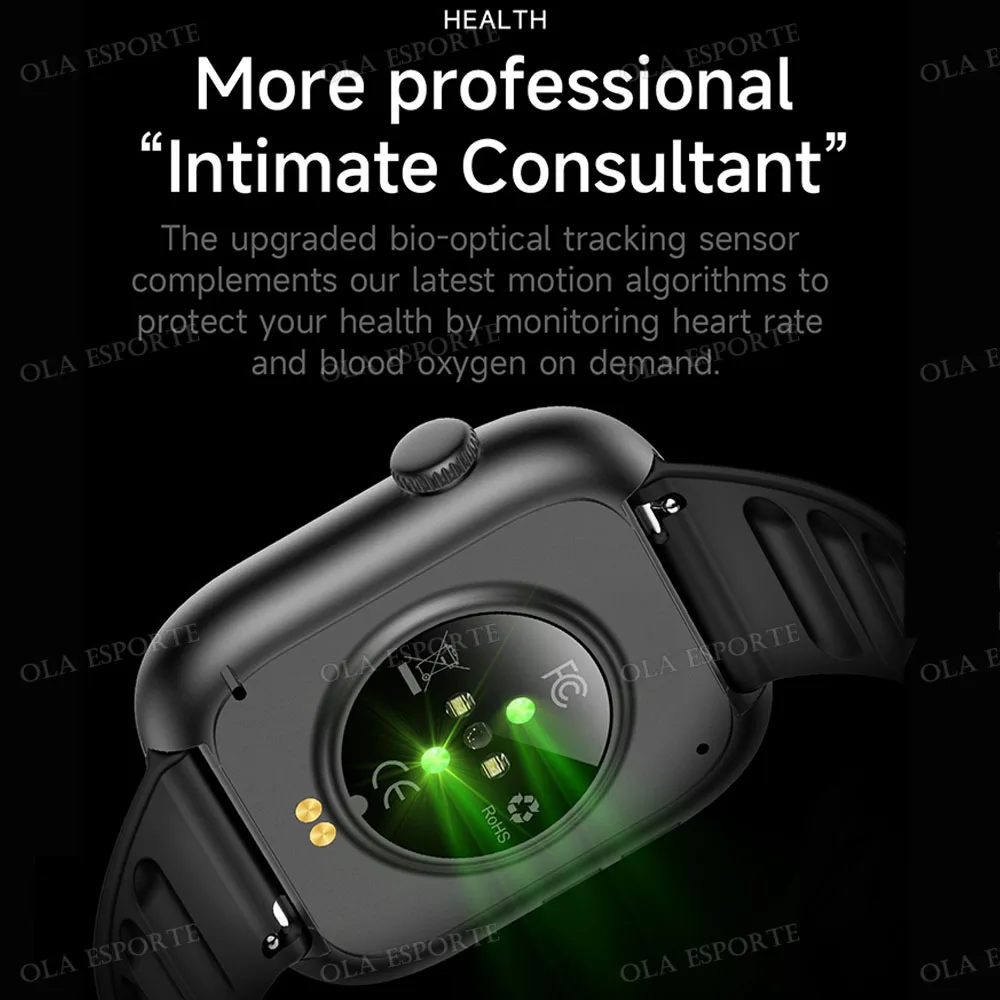 ساعة ذكية للرجال بشاشة AMOLED مقاس 1.83 بوصة، إشعارات رسائل مكالمة بلوتوث، معاينة توقعات الطقس، مراقبة الصحة، ساعة ذكية للنساء