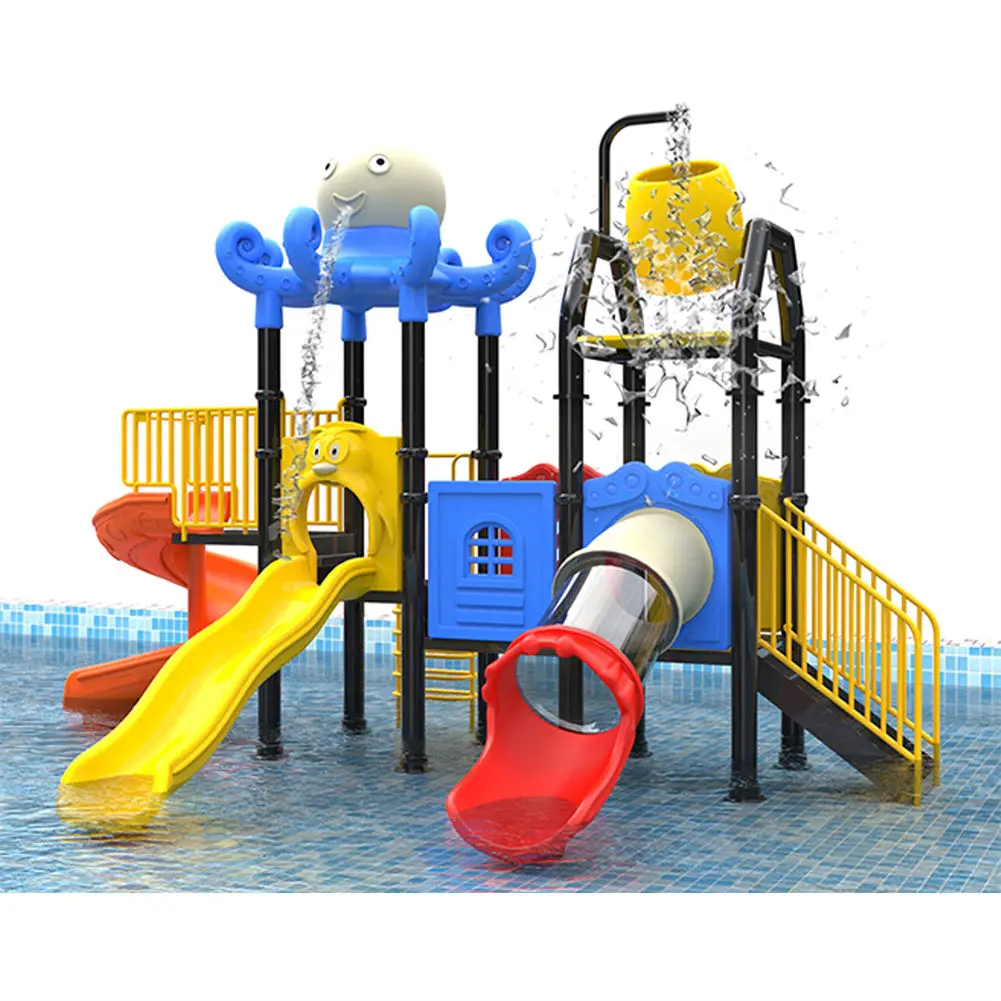 Adventure Slide Children Playground Water Splash Outdoor Play Set Water Park Slide for Swimming Pool Resort Park