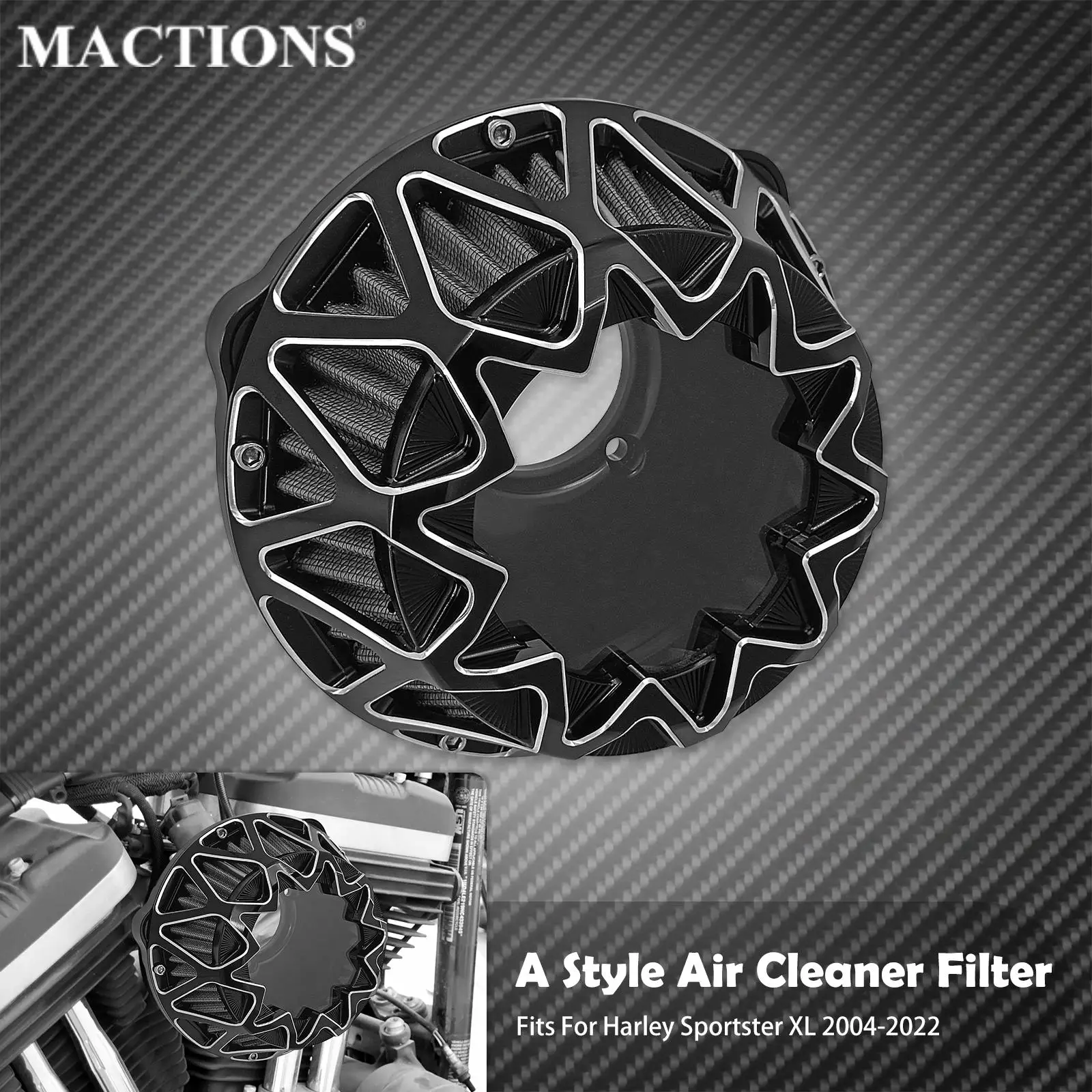 Motorcycle Air Cleaner Intake Filter Grey Element For Harley Sportster XL 1200 883 72 48 Iron Forty Eight Seventy Two 2004-2023