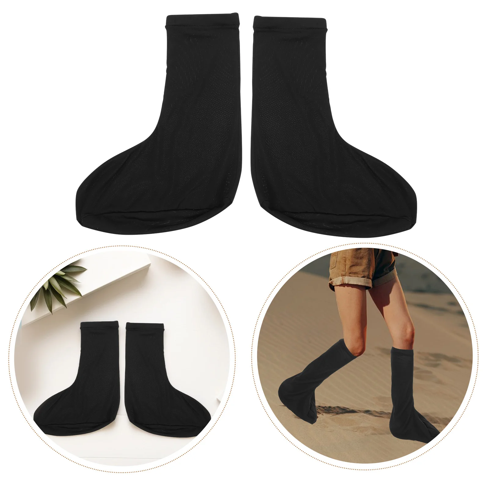 

1Pair Elastic Full-Coverage Hiking Gaiters Sand-Proof Waterproof Boot Covers for Sports Mountaineering Cycling