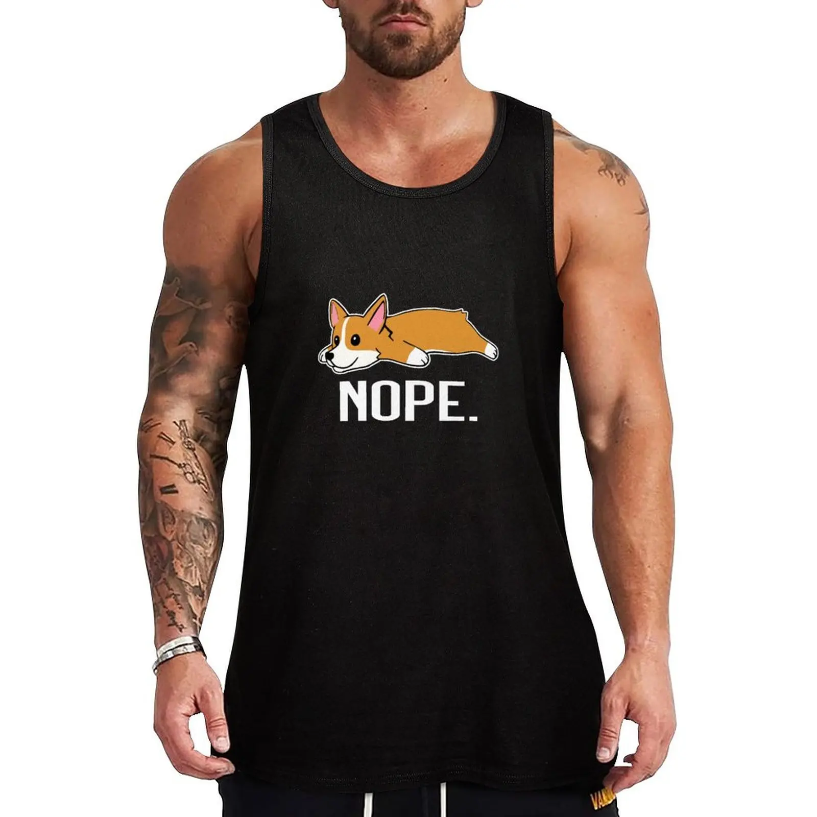 Nope Corgi , Corgi love Funny dog pembroke welsh funny dog sayings mom dad Tank Top