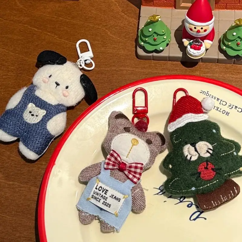 Portachiavi con Orsetto in Peluche Cartone Animato, Ciondolo Decorativo per Zaino, Accessorio Regalo