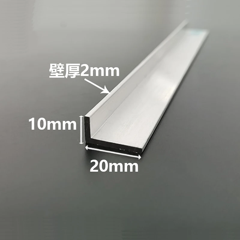 10x20mm, thick 1mm/2mm, 6063 Right  Angle aluminum,L-shaped aluminum alloy,Aluminum edging triangle profile