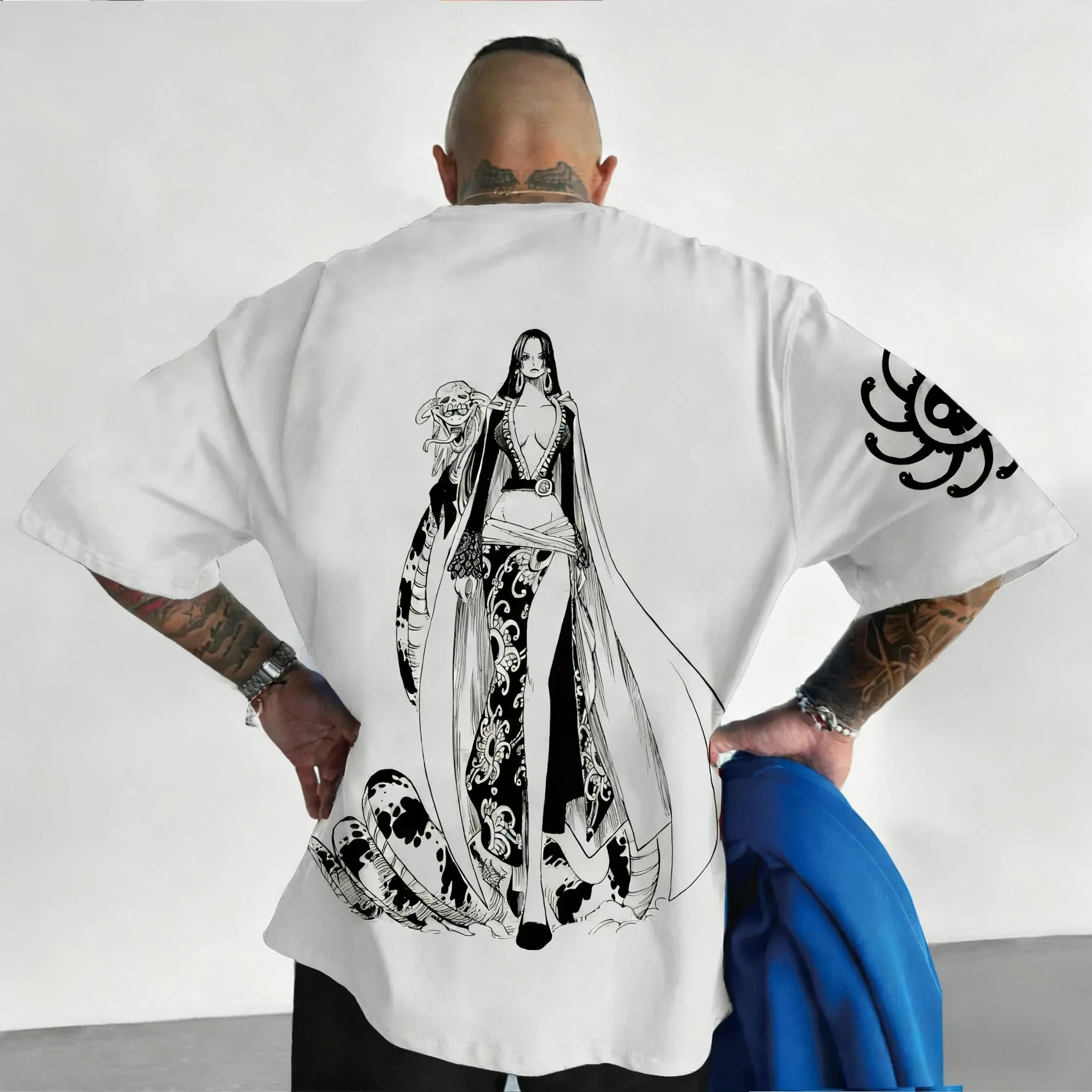 قطعة واحدة لوفي مطبوعة القطن قصير الأكمام الأمريكية فضفاضة الرجال والنساء الصيف تنفس الرياضة جولة الرقبة تي شيرت #1