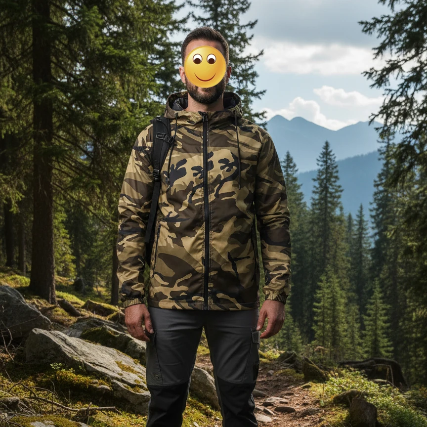 

[USA Size] Waterproof Breathable Fashion Casual Men's Camouflage Windbreaker Jackets Trench Coat For Spring Autumn Clothes