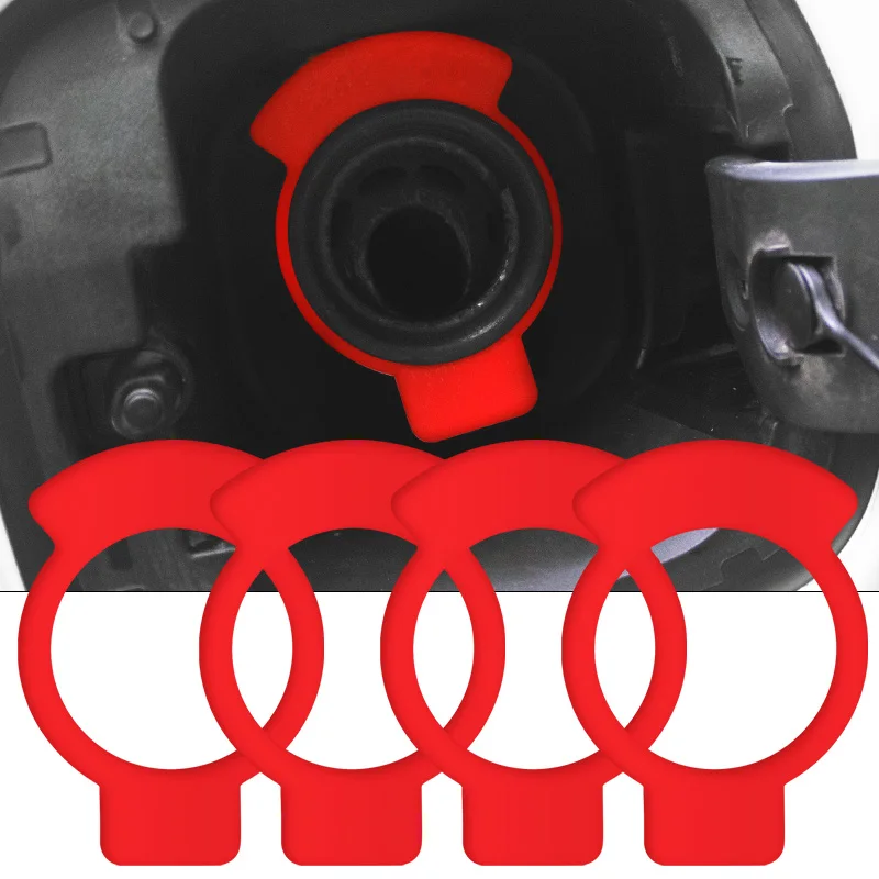Red Background Sports Style Car Fuel Tank Cap Rubber Seal, Fuel Indicator Sign for 95, 92, and 98 Fuel, Personalized Logo Decorative Car Sticker view 5
