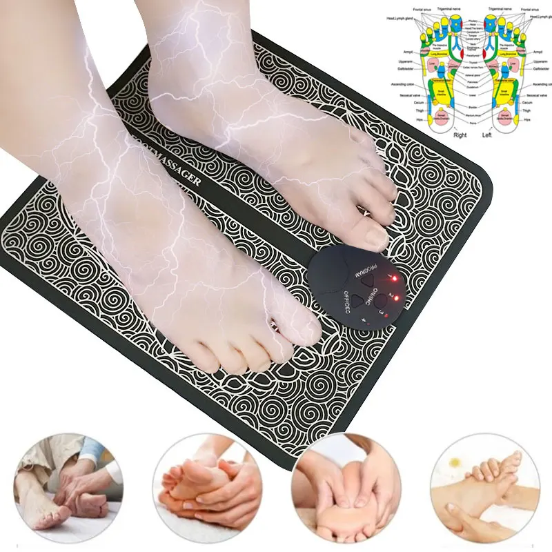 EMS Foot Massager Acupoint Massage Cushion Foot Mat Pad Muscle Stimulation Blood Circulator Massageador muscular para os pes