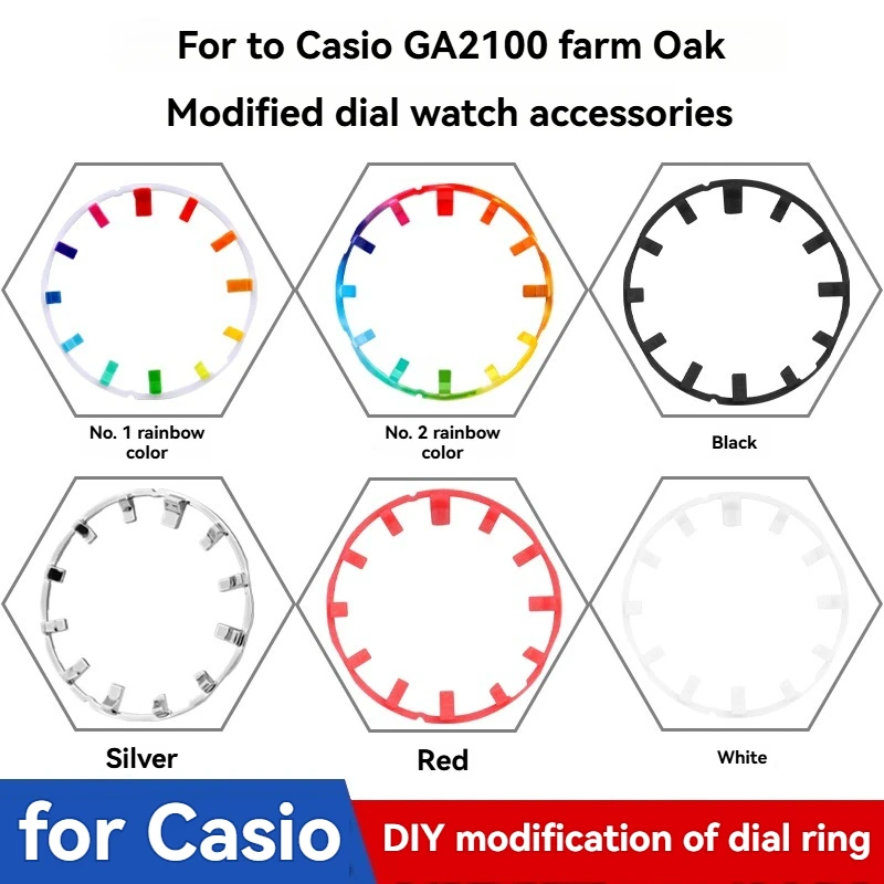 Świąteczny limitowany zestaw mod do Casio G-Shock GA2100/GA2110 z czerwoną świecącą ramką – kolorowa tarcza DIY i akcesoria ośmiokątne