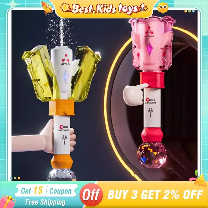 Children's Electric Handheld Water Gun With Lights Large Capacity Water Bottle Boys Girls Beach Automatic Spray Water Kids Toys