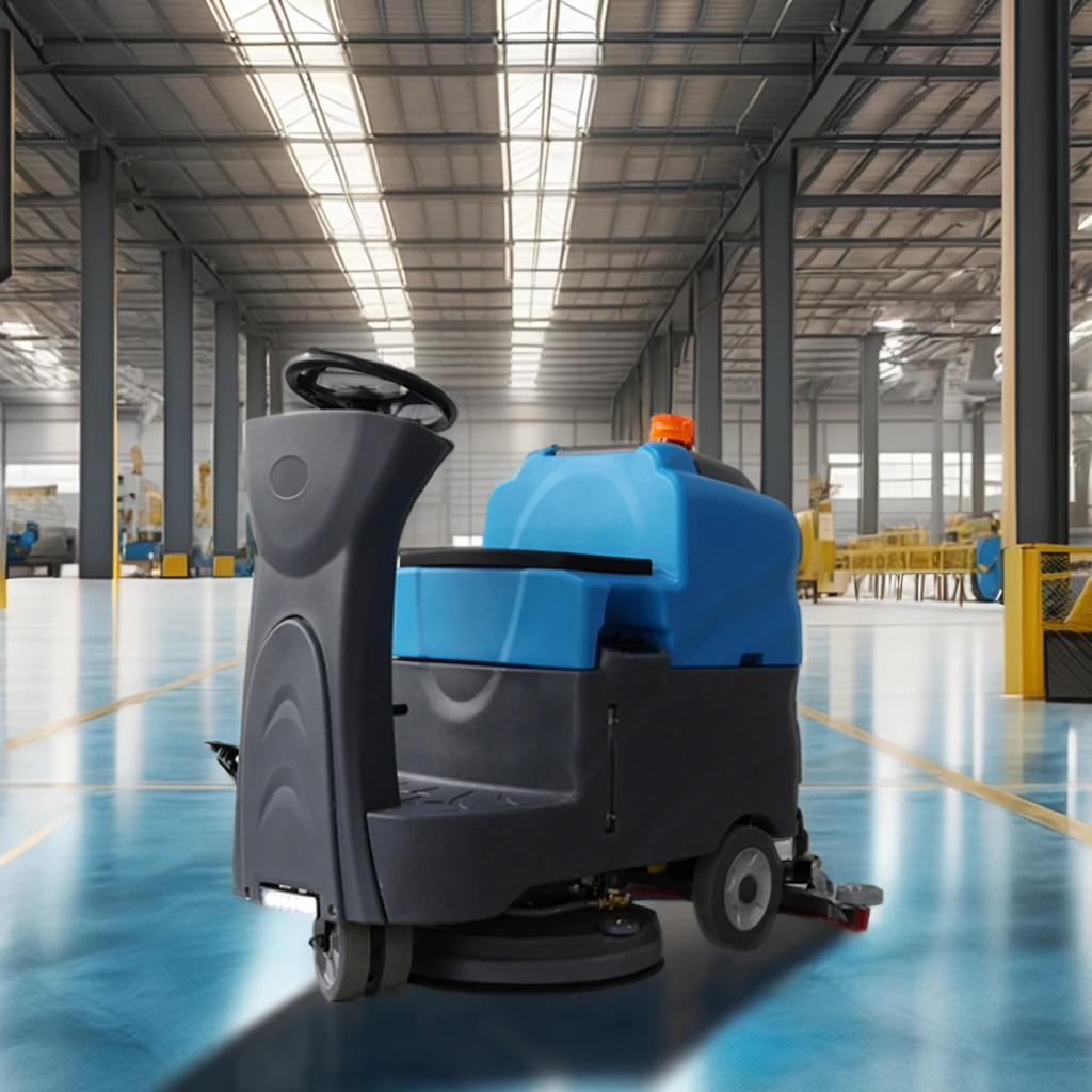 

Electric Cleaning Car Sweeper Mini Ride on Floor Scrubber Double Brushes Washing Machine