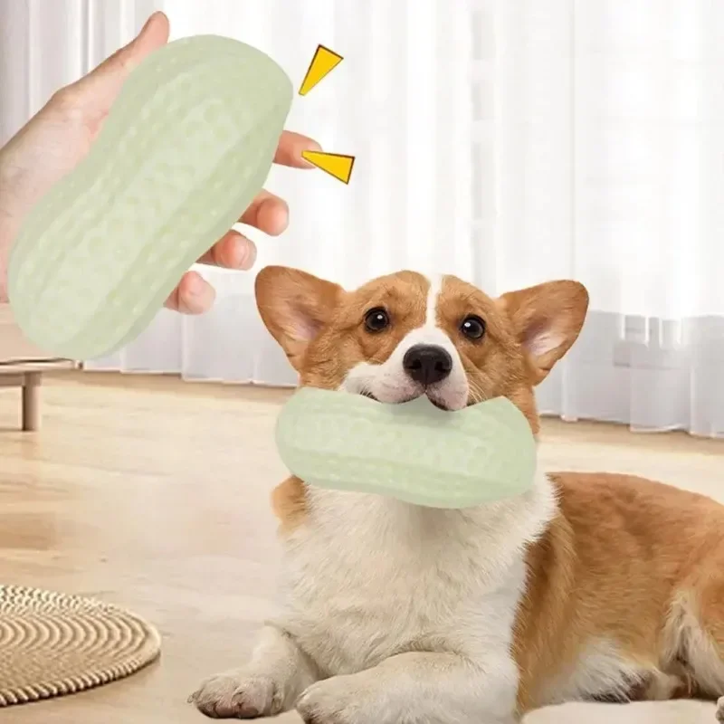 Screaming Rubber Peanut Pet Peanut Tooth Grinding Chew Toy Puppy Toy for Large Dogs Sound Voice Dog Toys Bite Resistant To