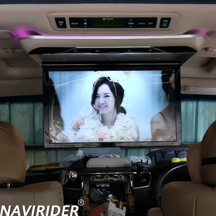 19inch MP5 For Toyota Alphard  20 Vellfire 30 40 Roof Ceiling Monitor Multimedia Video Player Universal Car with HDMI input HD