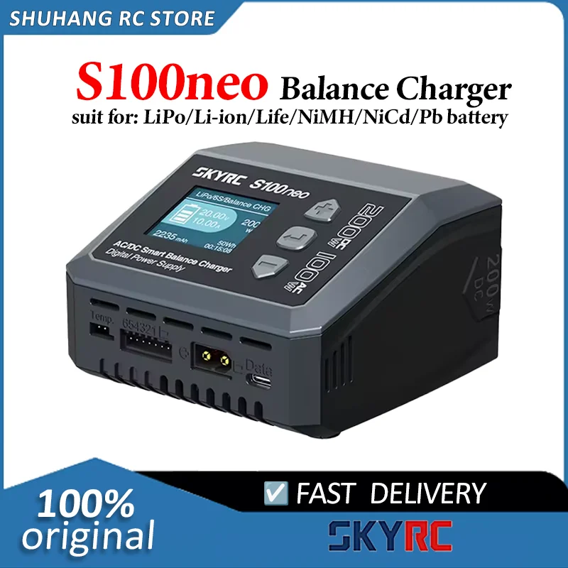 

SkyRC S100neo Balance Charger AC100W DC200W 12A Smart LiPo Battery RC Charger Discharger for LiPo/Li-ion/Life/NiMH/NiCd/Pb