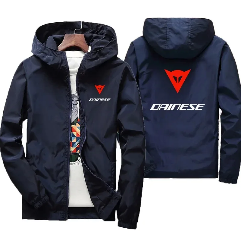 Mens hooded motorcycle jacket highquality casual windproof suitable for outdoor sports spring and autumnseasonscoat hiking