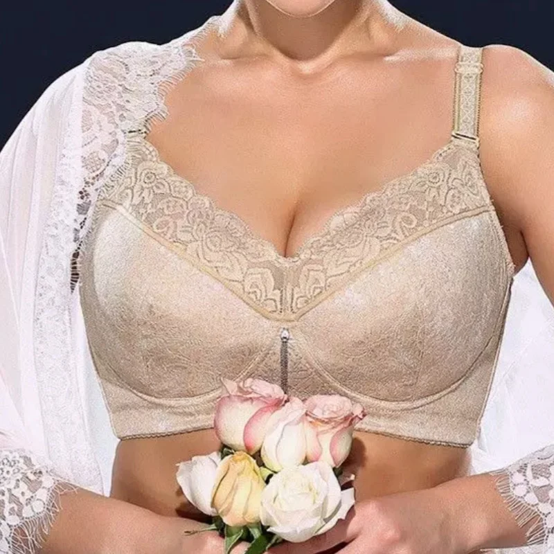 Plus Size Lace Bras for Women Full Coverage Underwear Non Padded Minimizer Bra Female Sexy Lingerie 36 38 40 42 C D E F G H I J
