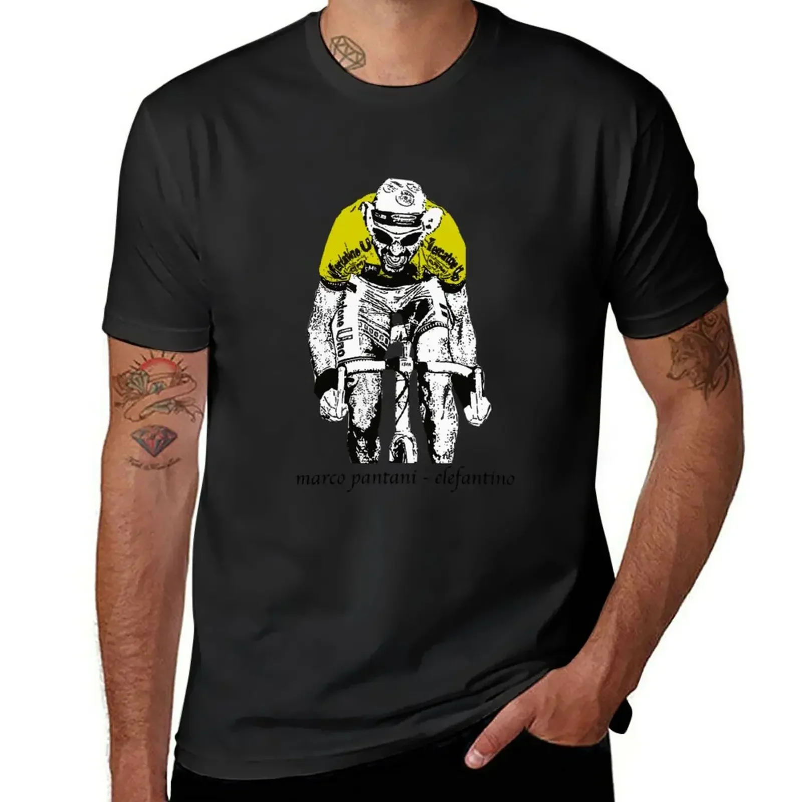 Le Tour: Marco Pantani T-Shirt oversizeds cute tops T-shirt men anime clothes new in tops & tees heavyweight Male Cartoon