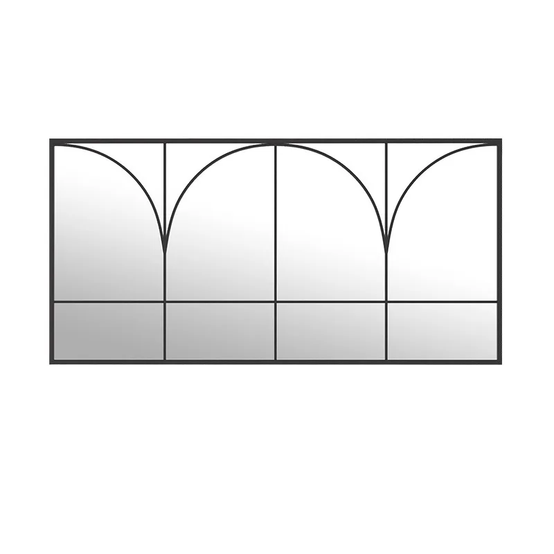 

French upper wall horizontal hanging decorative mirror entrance guest dining room sofa background false window artistic