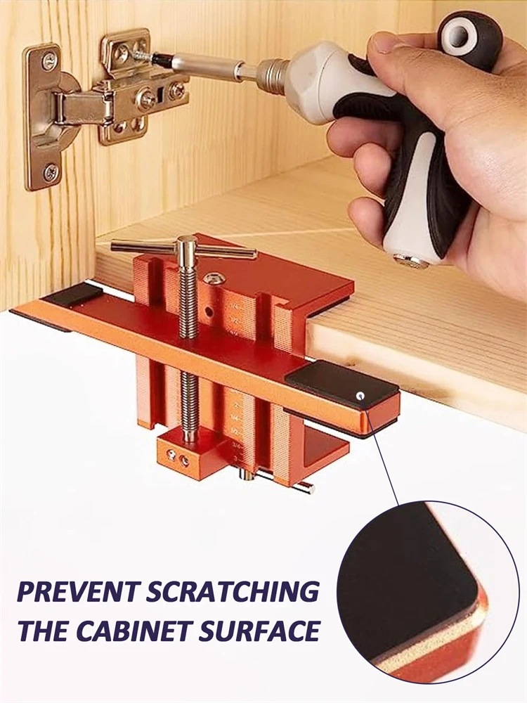 

Cabinet Door Mounting Jig, with Support Arm&Clamp, Aluminum Alloy Body Tool for Installing Cabinets with Face Frame or Frameless