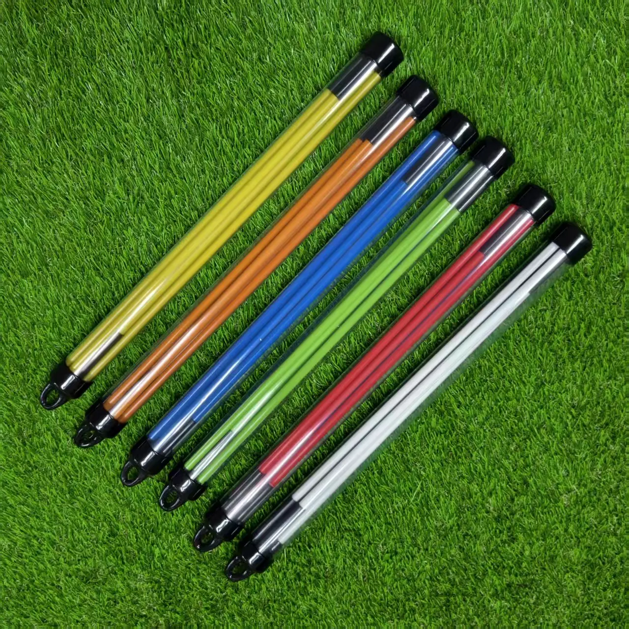 Custom Logo 3 Sections Fiberglass Golf Putting Alignment Stick Practice Rods Training Aid For Golfer Of All Levels Putting Green