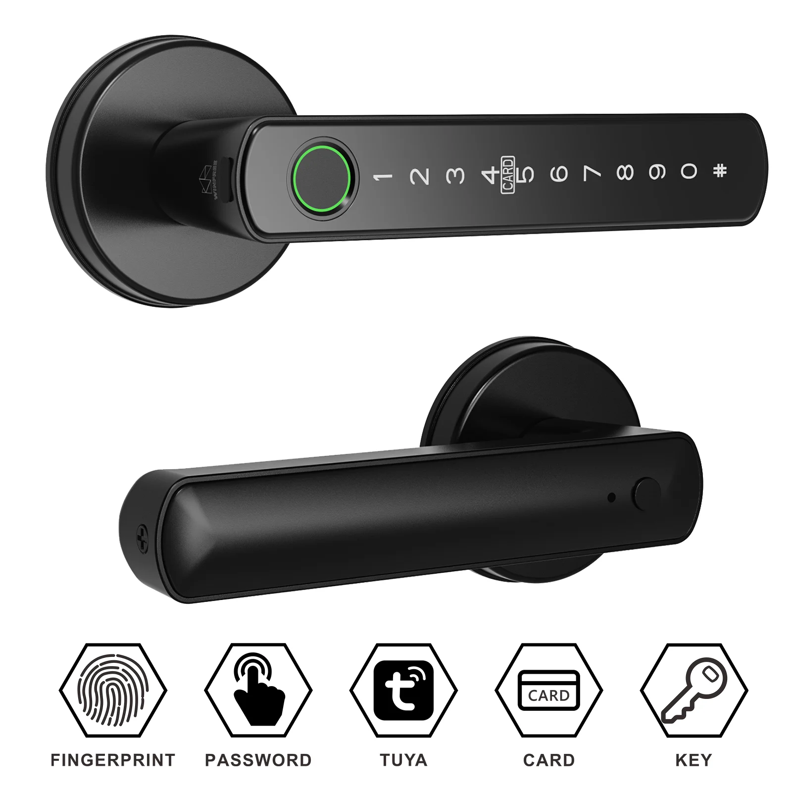 

Умный дверной замок WINFREE Tuya Bluetooth, замок с отпечатком пальца, карта с паролем, вход без ключа, умный замок для дома, квартиры, Airbnb, спальня