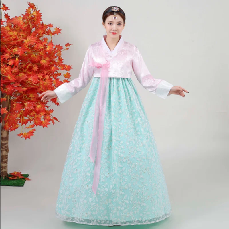 Korean Traditional Hanbok Dress for Women, Female Palace Dress, Ethnic Minority Dance Stage Costume, New Year