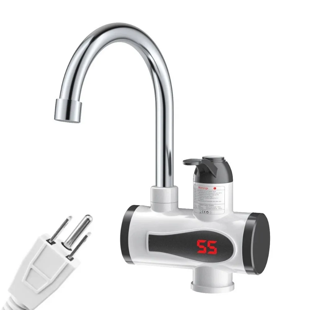 3秒で急速加熱、瞬時に温水が出る給湯器。3000wの瞬間式電気温水器、360°回転式。-°-回転加熱