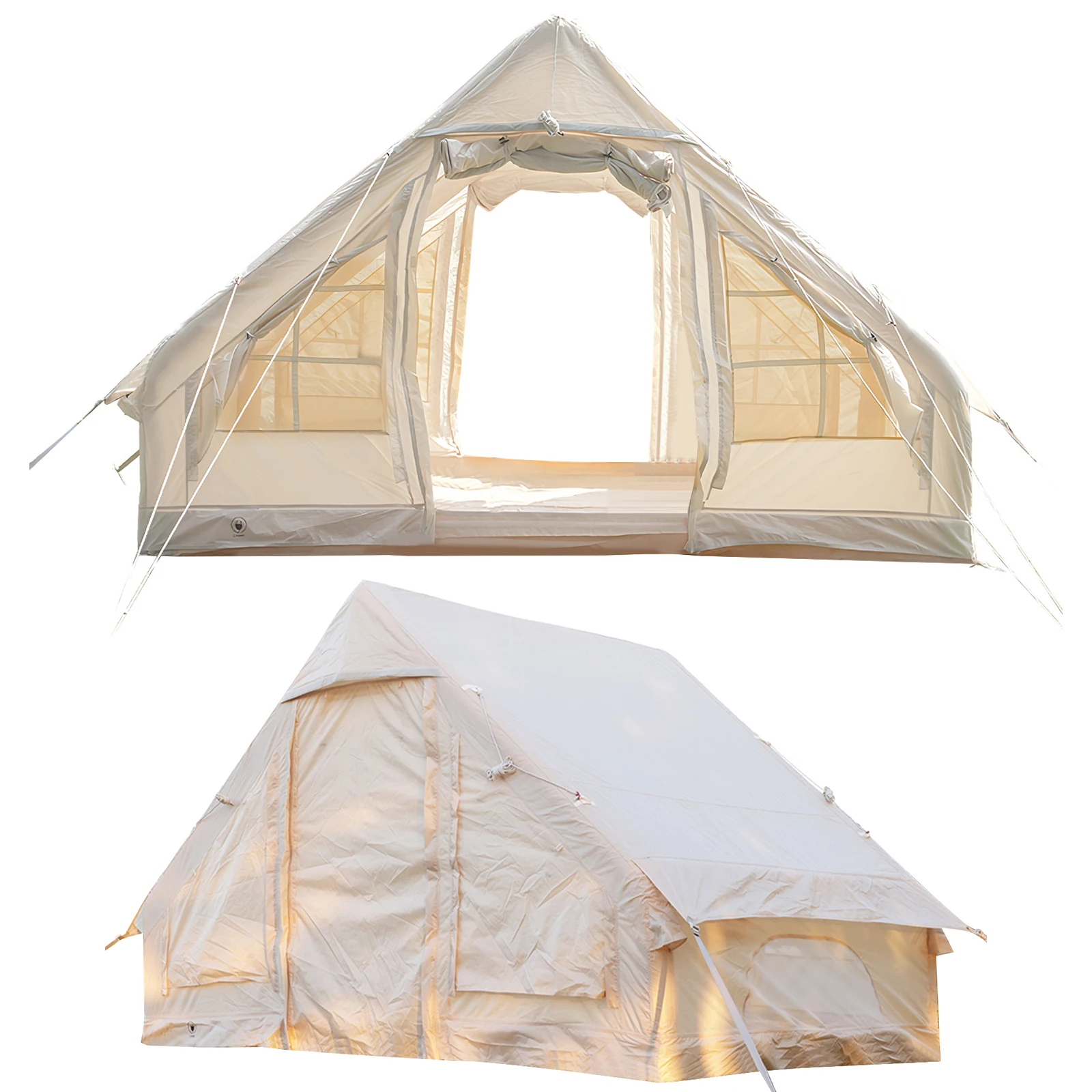 

Палатка для глэмпинга на 4-6 человек с ручным насосом для быстрого надувания, семейная палатка из ткани Оксфорд для взрослых, для путешествий и походов.