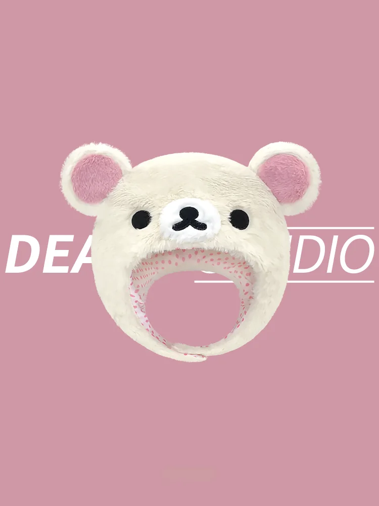 Simpatico orso orecchio Plu Calore da donna Confortevole rosa anti-freddo Design cartoon primavera autunno inverno berretto