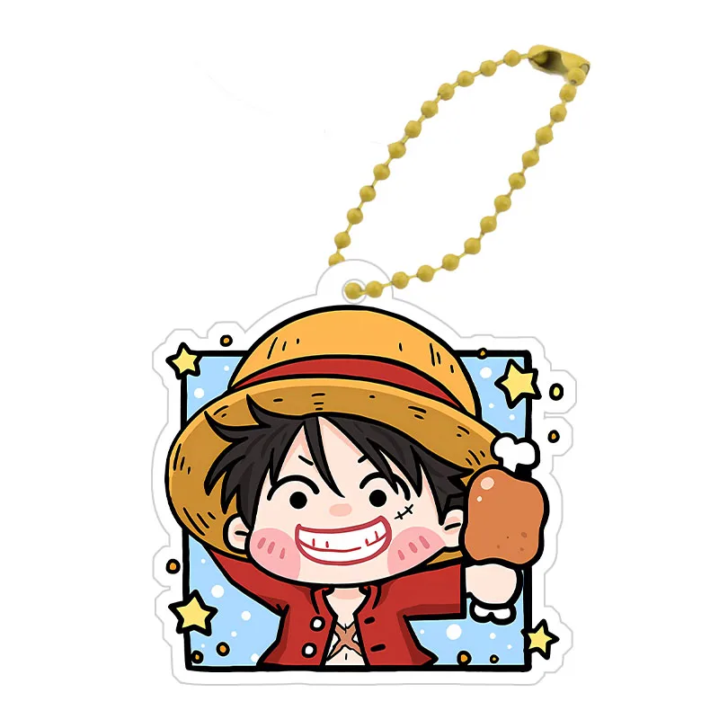 Anime Figure One Piece Sanji Nika Monkey D. Luffy Roronoa Zoro Yamato Eustass Kid Kaidou Law King Acrylic Keychain Bag Pendant