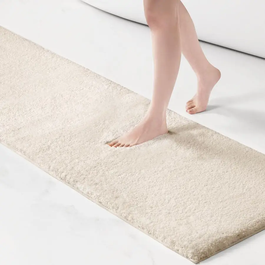 

Marshmallow Bathroom Rug Non Slip, Luxrurious Plush Bath Mat, Absorbent, Quick Dry, Spa Design Bath Room Decor, 24x72, Natural