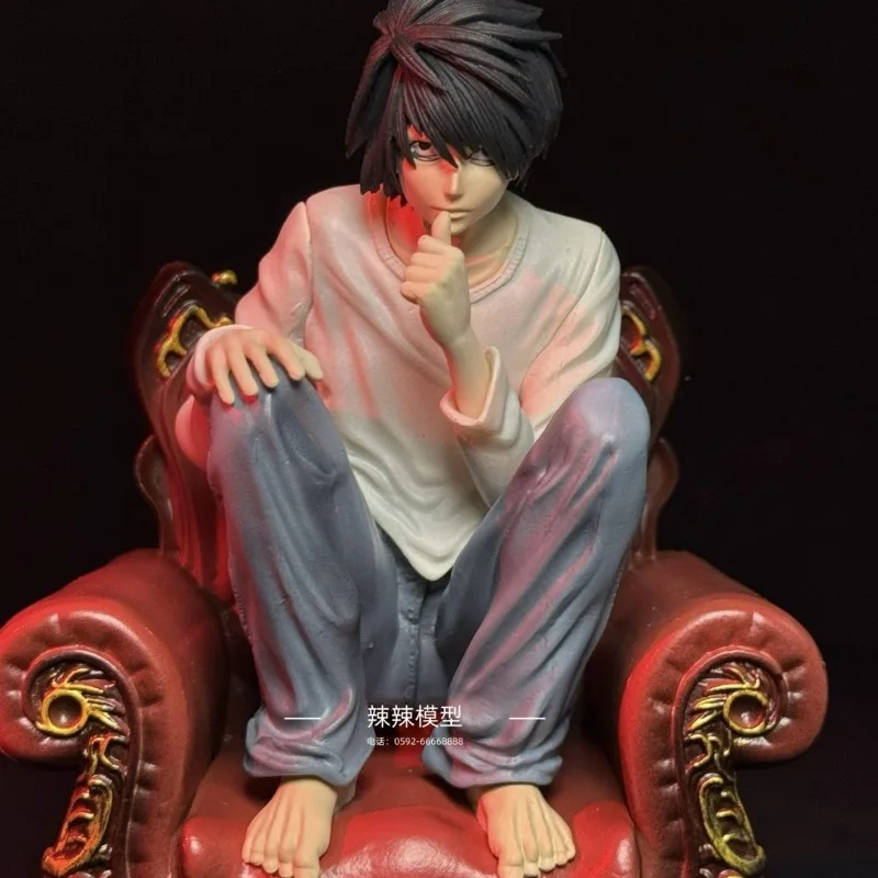 

Горячая в наличии, полностью раскрашенная фигурка Death Note L. Lawliet, фигурка дивана приседания, модель Death Note, фигурка персонажа, аниме-игрушка, случайная