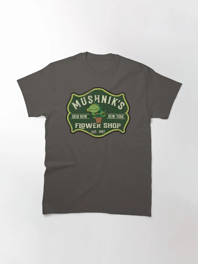 Mushnik's Florist Crest Seymour Worn Classic T-Shirt Casual O-Neck Tee Shirts Streetwear