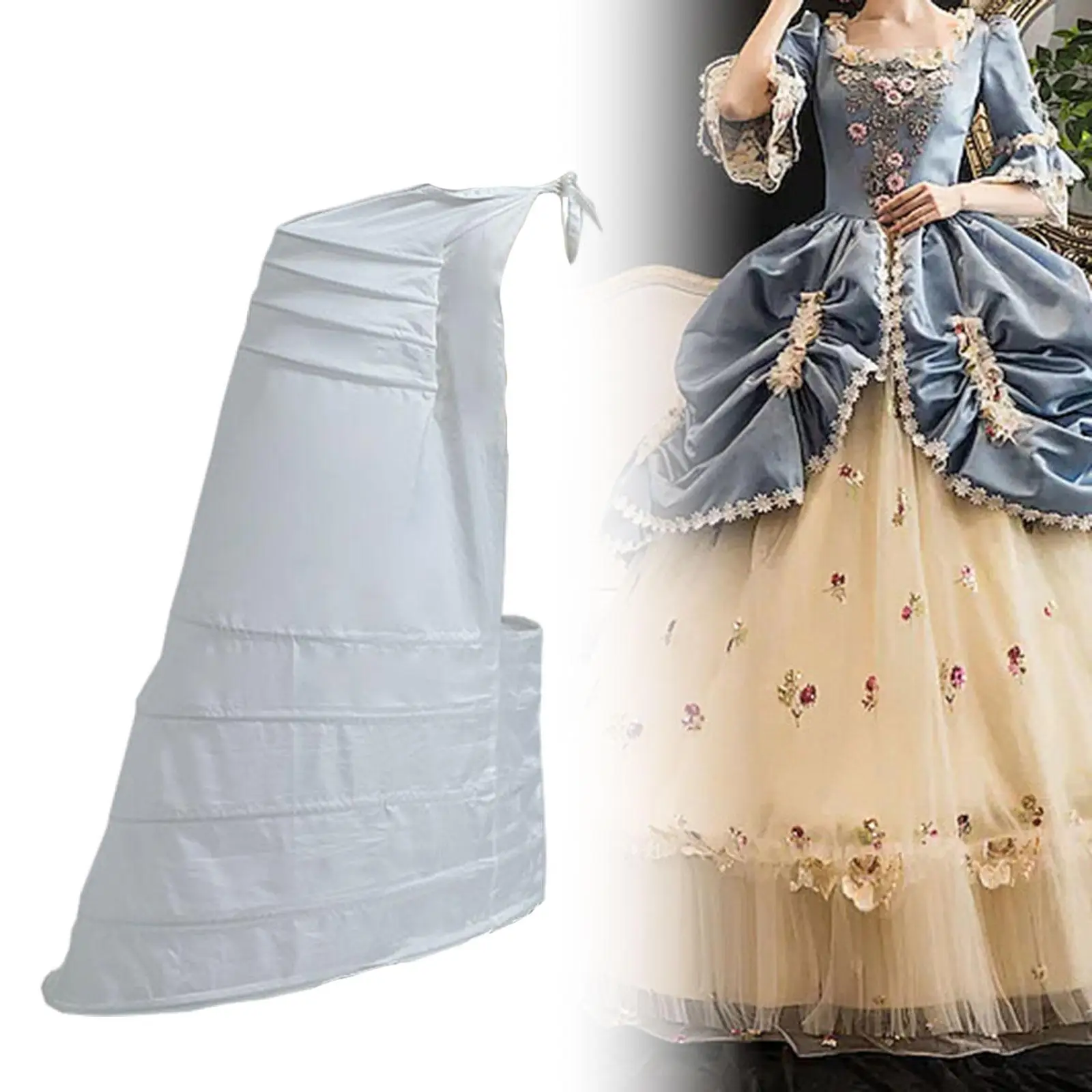 Women Crinoline Petticoat Skirt Hoop Bustle Underskirt Medieval Wedding Petticoat Skirt for Gown Ball Banquet Prom Wedding image 4