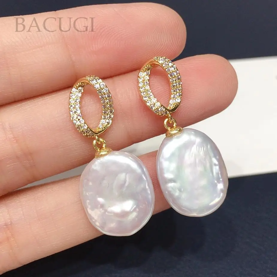 

925 Sliver Nature Freshwater Baroque Pearl Drop Earring