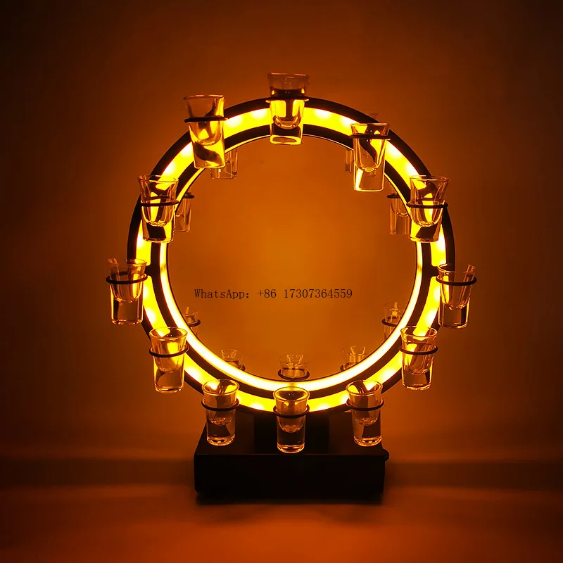 

LED luminous wine glass holder bar KTV cocktail glass bullet cup one drink creative luminous ferris wheel cup