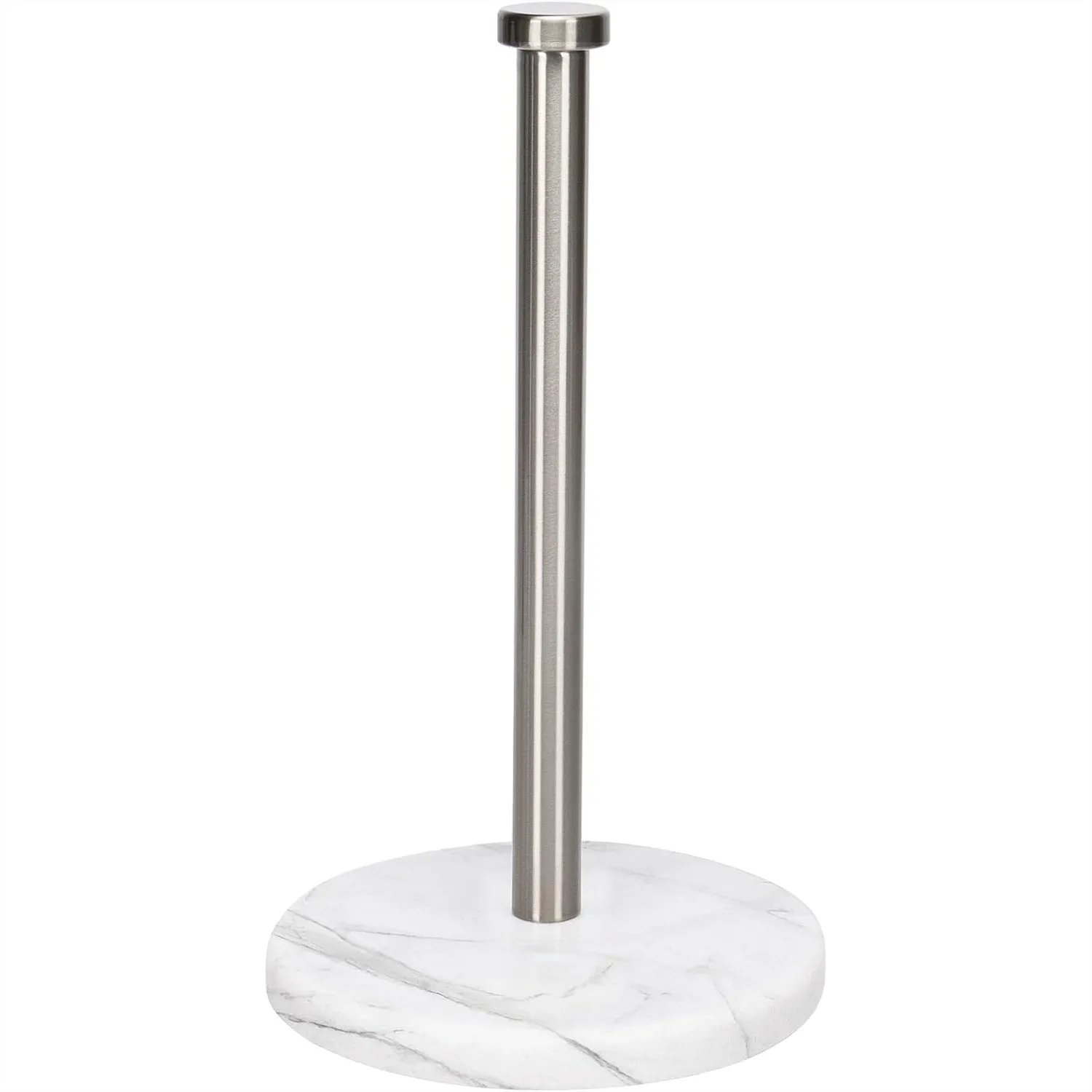 

Standing Paper Towel Holder for Kitchen Countertop with Marble Base, Brushed Nickel