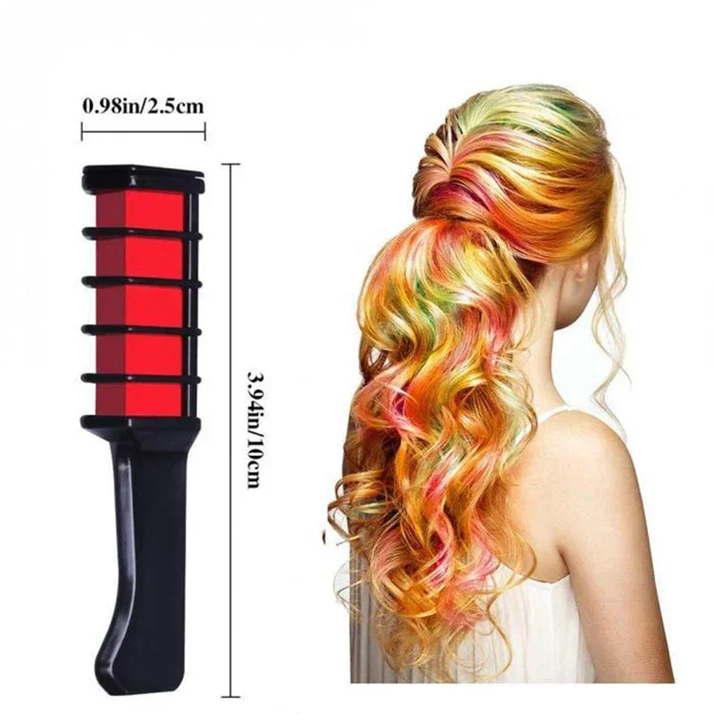 Mini Hair Chalk Comb Highlight Stripe Color Temporary 6/1pcs Color Hair Dye Marker Washable Disposable Hair Color Dye for Women