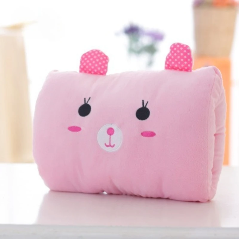 

Pink Bear 2-in-1 Hand Warmer Plush Pillow | Kids Stress Relief Nap Cushion | Non-electric Cartoon Sleeping Gift for Children's