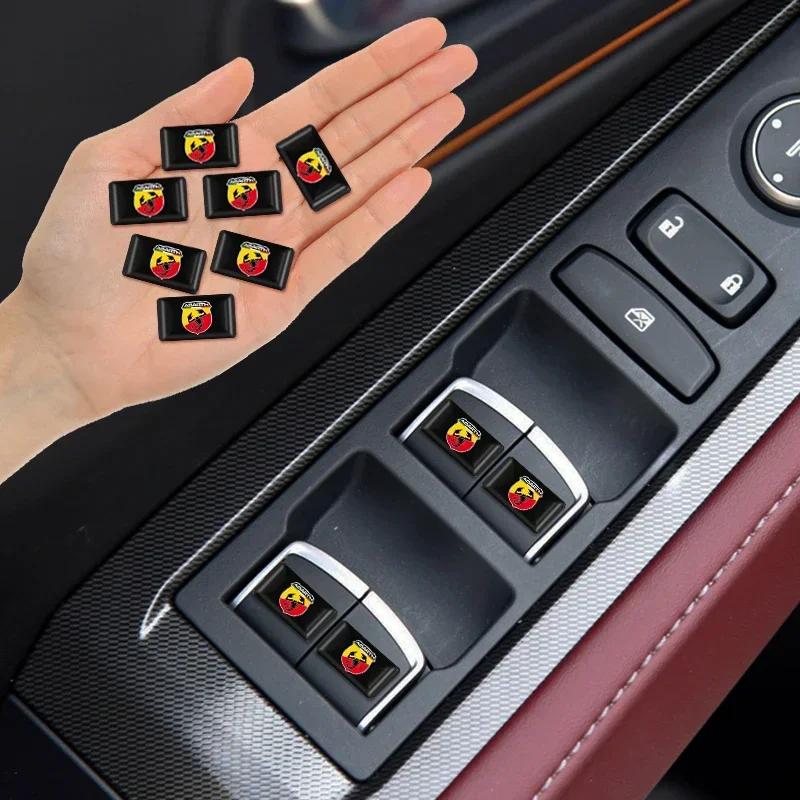 10 Stück Auto-Epoxidharz-Innenaufkleber Auto-Logo-Emblem-Dekor für Abarth Punto 124 125 500 Fiat Viaggio Auto-Zubehör