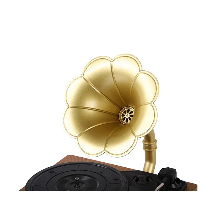 2025 Hot Gramophone Table cadeau article Vintage Audio Gramophone rétro vinyle disque marron bois Gramophone lecteur de disque