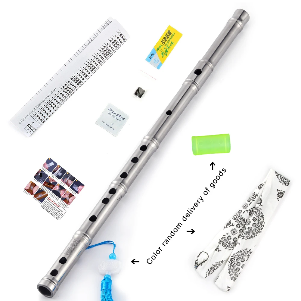 Titanium Aloy Flute Bamboo Joint Style Playing Dizi Professional And Refined High-End Purple Bamboo Thickened Metal Instrument